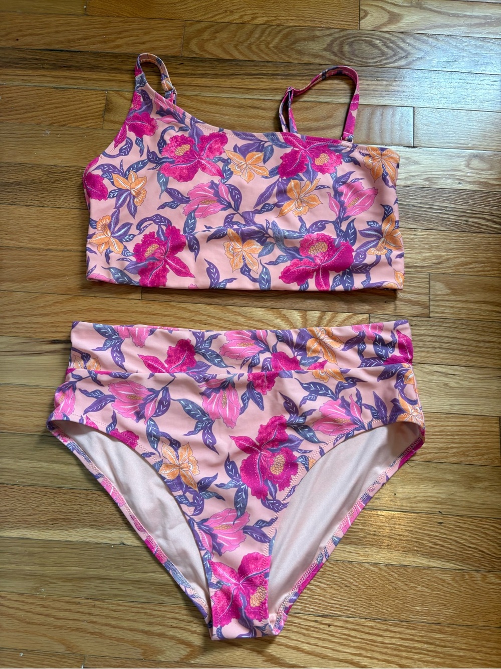 Womens Floral Pink Two-Piece old navy Swim Set